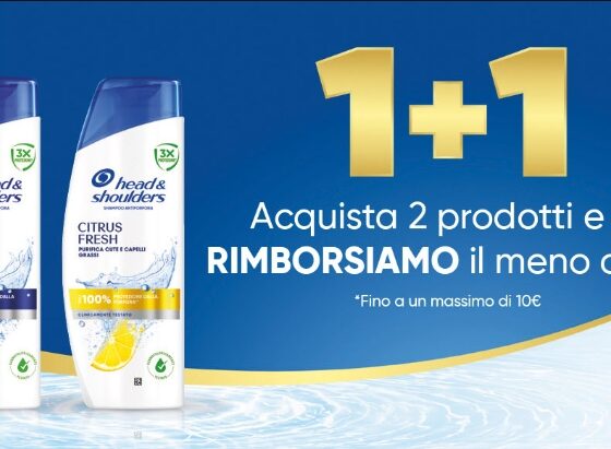 Head and Shoulder 1+1 operazione cashback